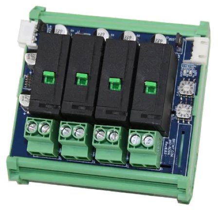 RE04: Relay Output Module, UL924, (4) Outputs Single Phase, 120/277 VAC, 20A