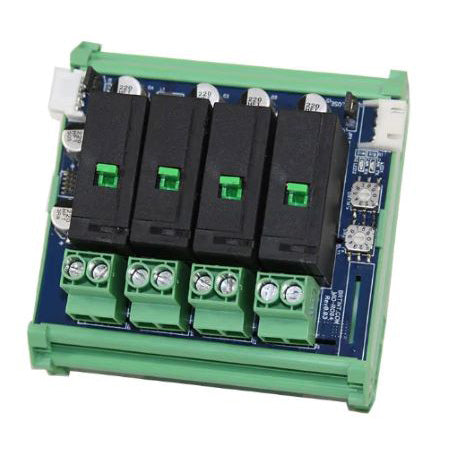 R4 Relay Module RO04: Relay Output Module, (4) Outputs Single Phase, 120/277 VAC, 20A