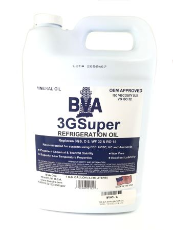 BVA3 - G: BVA REFRIGERATION OIL, ISO32 - 150 SUS, CFC & HFC Mineral Oil, Gallon (NAPHTHENIC) **HAZMAT SHIPPING CHARGES WILL APPLY**