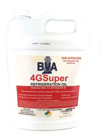 BVA4 - G: BVA REFRIGERATION OIL, ISO68 - 300 SUS, CFC & HFC Mineral Oil, Gallon (NAPHTHENIC) **HAZMAT SHIPPING CHARGES WILL APPLY**