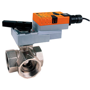 B331+ARB24-SR-T: 11/4", 3-way, Cv25|Valve Actuator, Non fail-safe, AC/DC24V, 2...10V, terminals, modulating