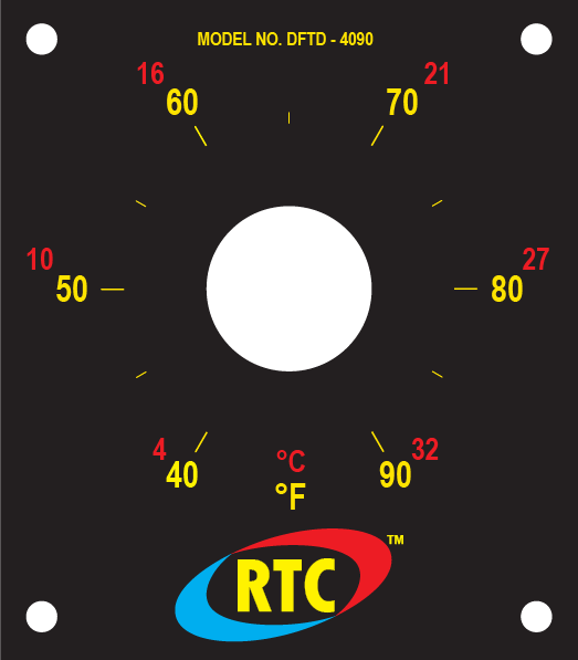 DFTD-4090: Temperature scale plate for DFTD 40-90 deg F.