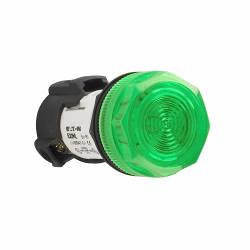 E22HL3X8: Eaton Panel Mount Indicator LED 22mm Green 110/120V Fixed 100K Hrs E22 Series