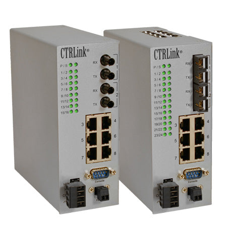 EIDX16M-100T/FC: 14-port 100BASE-TX/2 ports 100BASE-FX (multimode) switch with SC connectors