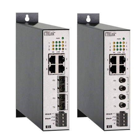 EIS6-100T/FCS: 4-port 100BASE-TX, 2-port 100BASE-FX (single-mode) switching hub with SC connectors UL864