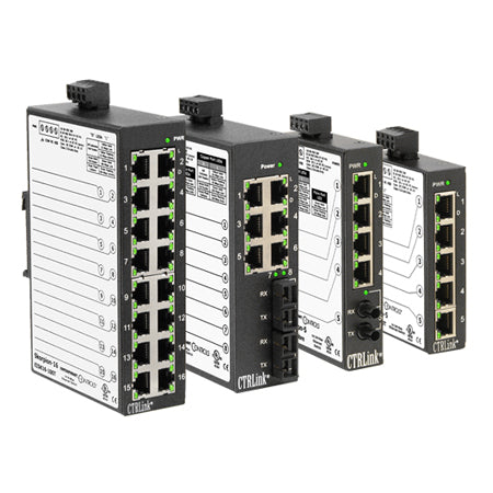 EISK8-100T/FT: 6-port 100BASE-TX, 2-port 100BASE-FX (multimode) Skorpion switch w/ ST connectors