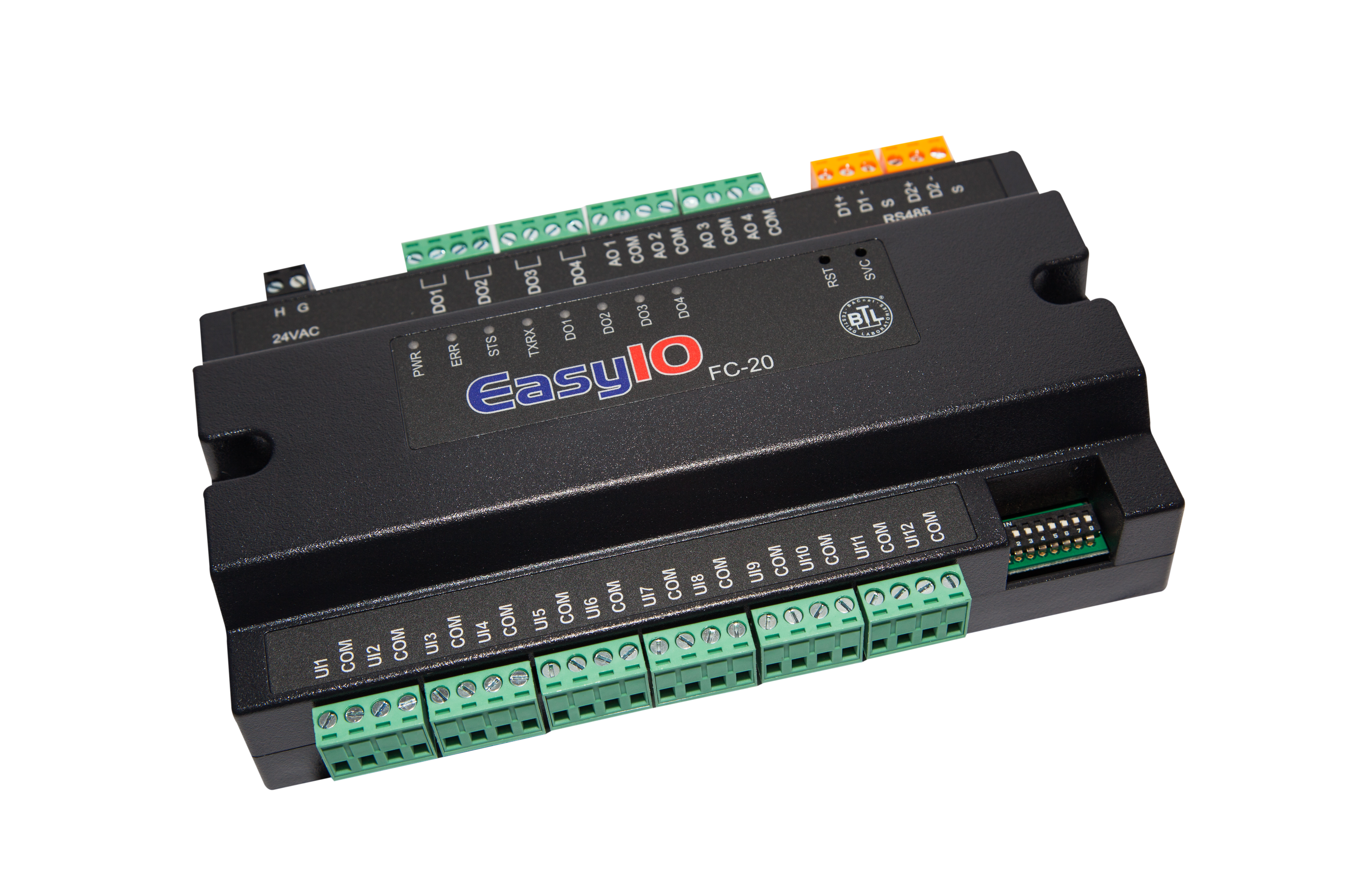 EASYIO-FC-20: 20 IOs Include, 12 Ul Inputs, 4 DO and 4 UO