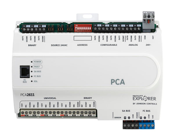 FX-PCA2611-0: Geo. Restricted Product, 17-Point Advanced Application Programmable Controller with 6 UI, 2 BI, 4 CO, 3 triac type BO, and 2 AO