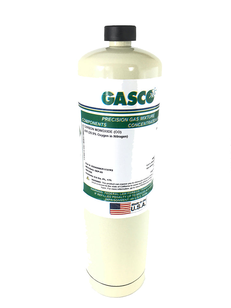 GAS-CO-200PPM: CO Cal Gas, 17L 200 ppm CO/Air