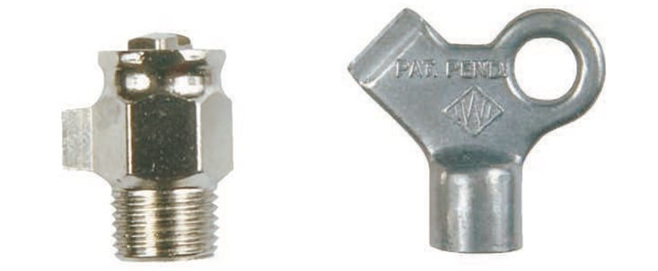 27-202-02: 1/8" Male NPT Manual Air Purge Radiator Valve with Key