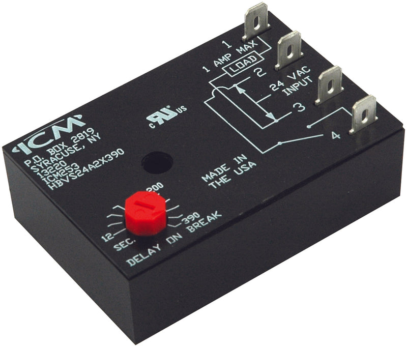 ICM253: Post-purge fan delay timer with adjustable 12-390-second time delay