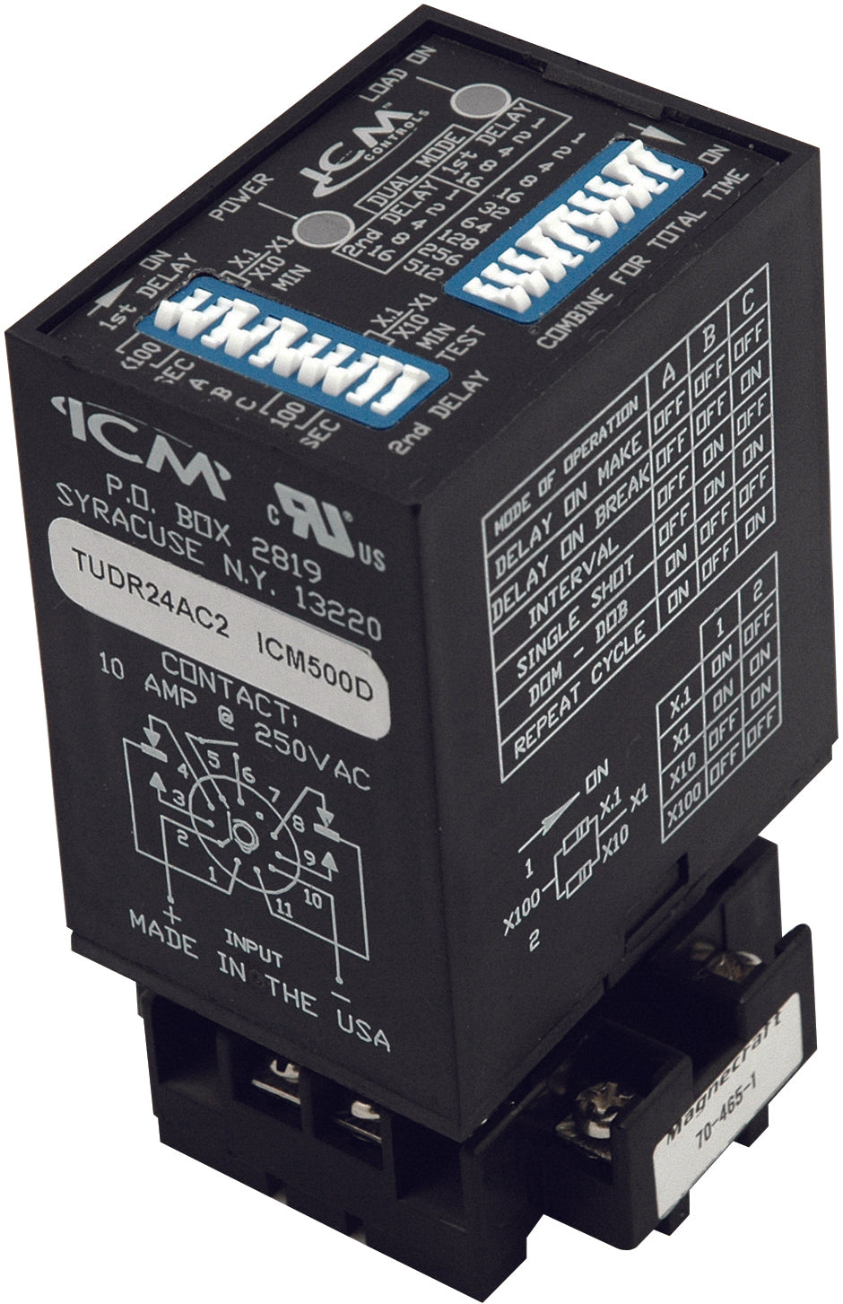 ICM500: Multi-Mode Timer, switch set, input 24 VAC