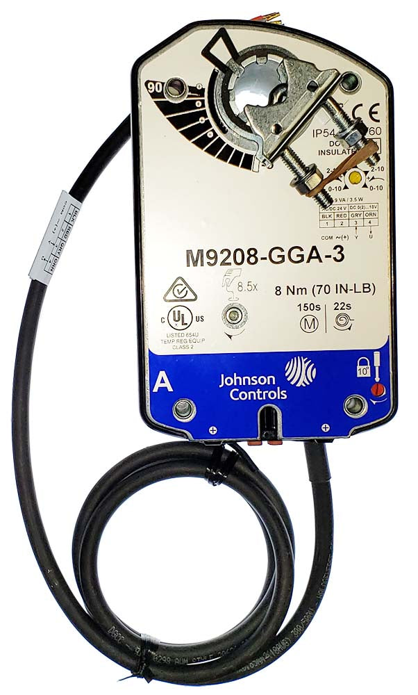 M9208-GGA-3: Actuator 24vac Sring return 0-10vdc Modulation 70Lb Noswitch Fb Whip