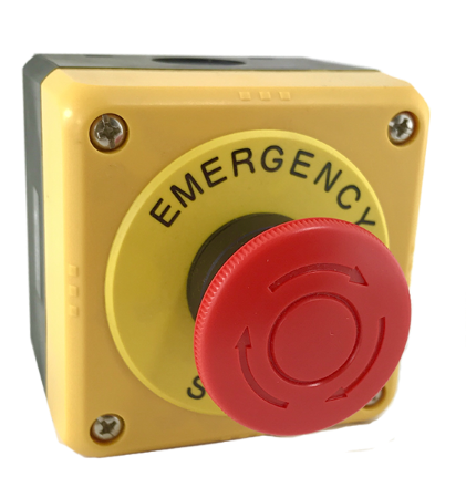 JZ-4100: Emergency Stop Switch, SPST-NO, SPST-NC, Pushlock Turn Reset, Screw, 10 A, 600 V, 220 V w/Emergency Stop Nameplate