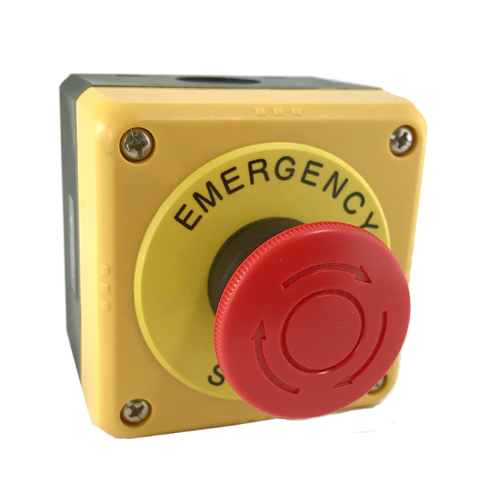 JZ-4100: Emergency Stop Switch, SPST-NO, SPST-NC, Pushlock Turn Reset, Screw, 10 A, 600 V, 220 V w/Emergency Stop Nameplate