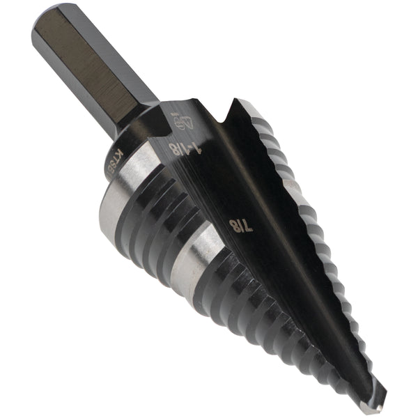 KTSB11: Step Drill Bit #11 Double-Fluted 7/8 to 1-1/8-Inch