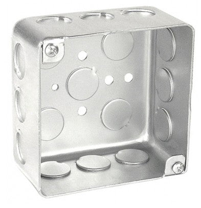 MA-E353D: 4"Square Outlet Box 2-1/2" Deep 1/2" & 3/4" Knockouts