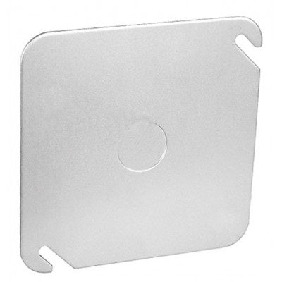 MA-E564: 4" Flat Square Outlet Cover with 1/2" Knockout in Center