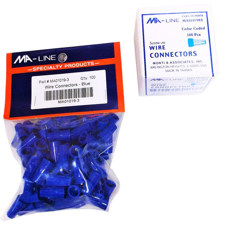 MA01019-3: Blue Wire Nuts 22 thru 14AWG 100/Bag