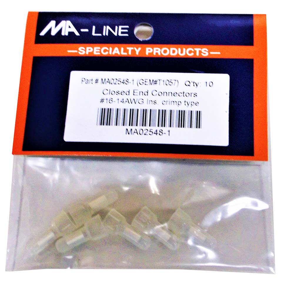 MA02584-1: Insulated Spade Terminals 22-18AWG #10 Stud 20/PKG.