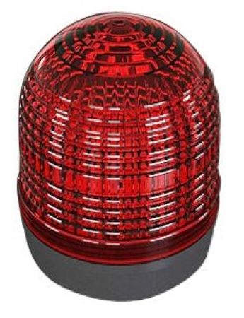 MS86L-F02-R: Signal Light, LED, Red, Flashing, Steady, 24VAC/DC 110VAC, IP65, 86mm Dia., 108mm Ext. Depth