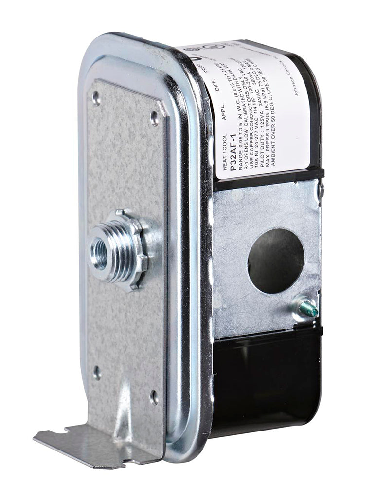 P32AF-2C: SENSITIVE DIFF PRES CTL; DIFF AIR PRESSURE SWITCH; SPDT; .05/5"WC; .025 SENS ADJ S.P.; W/SCALE;BR