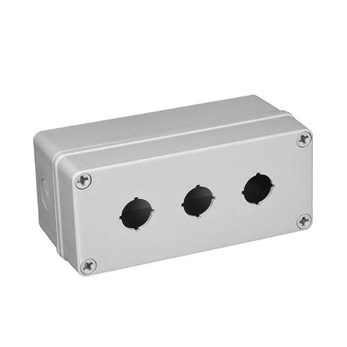 PBB-11819-3: Enclosure, Pushbutton, 3 Hole, 22.5mm, Polycarb, NEMA 4X, IP67, Gray, PBB Series