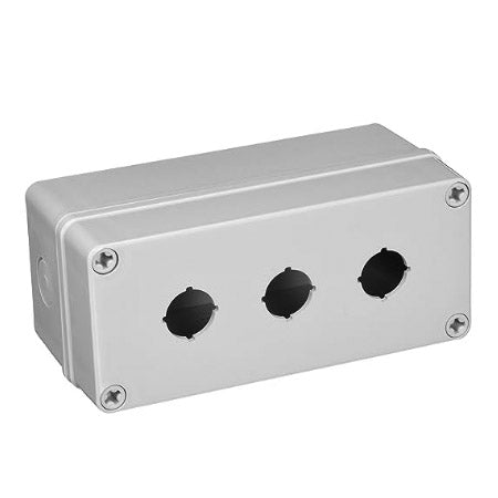 PBB-11819-3: Enclosure, Pushbutton, 3 Hole, 22.5mm, Polycarb, NEMA 4X, IP67, Gray, PBB Series