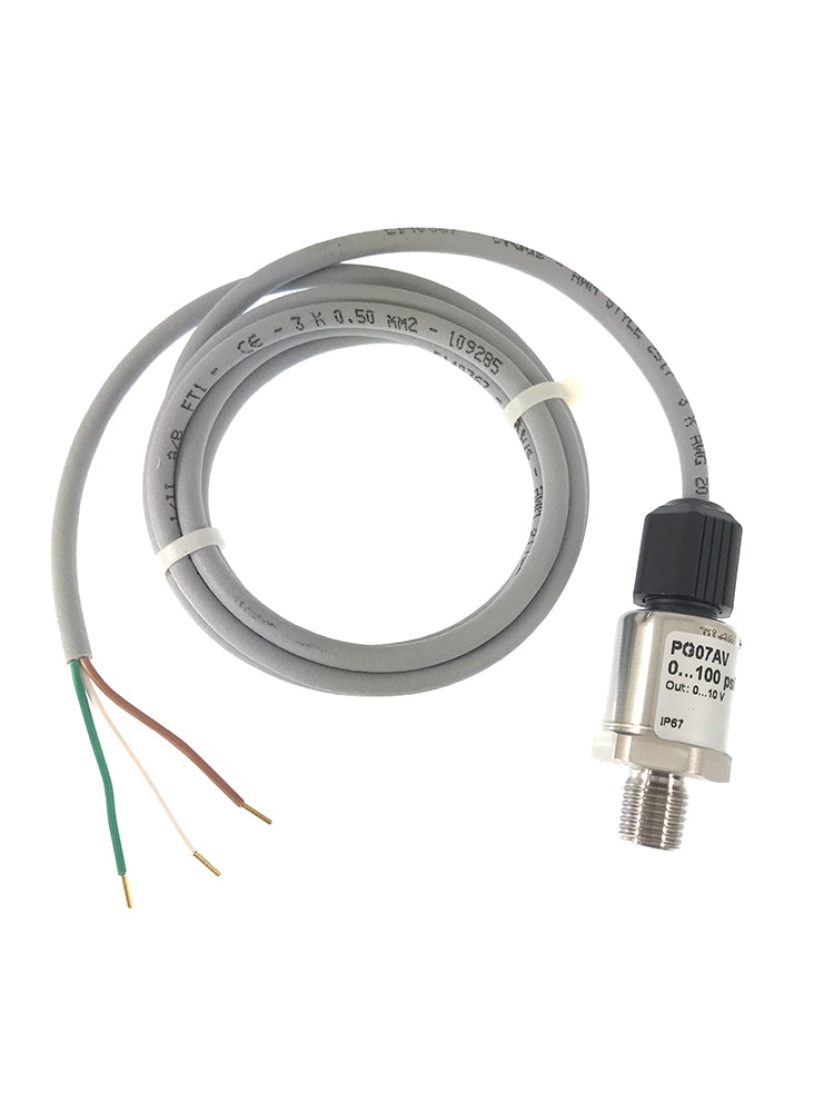 PG07AV: Pressure, Gauge, 100PSIG, 0-10VDC, 316Ss