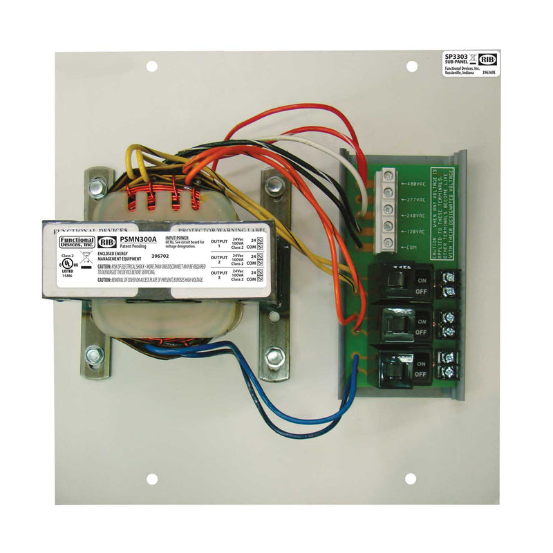 PSMN300A: Modular 3-100VA Multi-Tap 120-480  to 24Vac UL Class 2 power supply