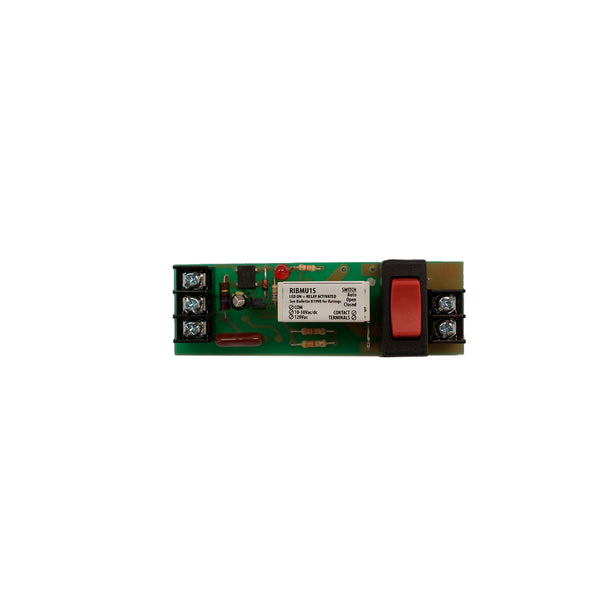 RIBMU1S: Panel Relay 4.000X1.275In 15Amp SPST-NO + Override 10-30VAC/DC/120VAC