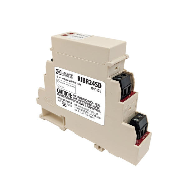 RIBR24SD: DIN Rail Relay 10Amp DPDT SWITCH 24Vdc