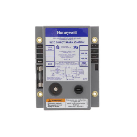 S87C1030: Direct Spark Ignition Module 24Vac Natural or LP Gas 0.8 Second Flame Failure Response Time 0.8 Second Flame Failure Re-ignition Time Two Rod