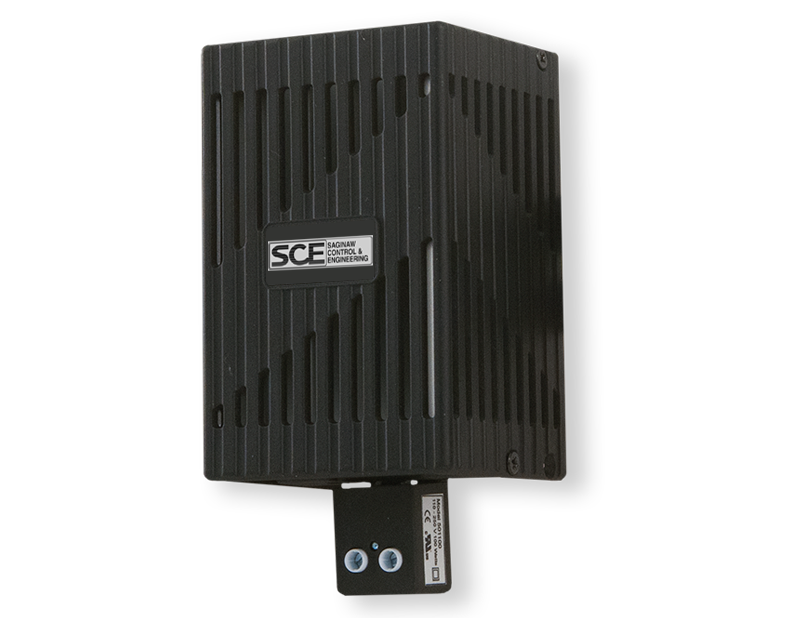 SCE-TSH100: Touch Safe Heater, For 35mm Din Rail. AWG 14 wire. 110-240V AC or DC. 100 Watts