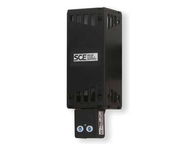 SCE-TSH50: Touch Safe Heater, For 35mm Din Rail. AWG 14 wire. 110-240V AC or DC. 50 Watts