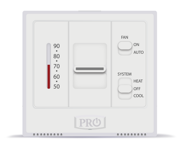 T501M: T500 Platform: Mechanical thermostat, non-programmable, Three thermostats in one. 1H/1C