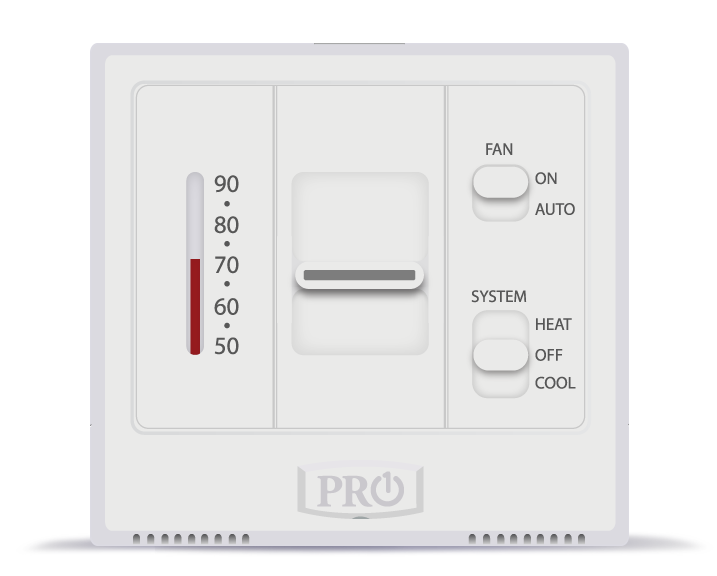 T501M: T500 Platform: Mechanical thermostat, non-programmable, Three thermostats in one. 1H/1C