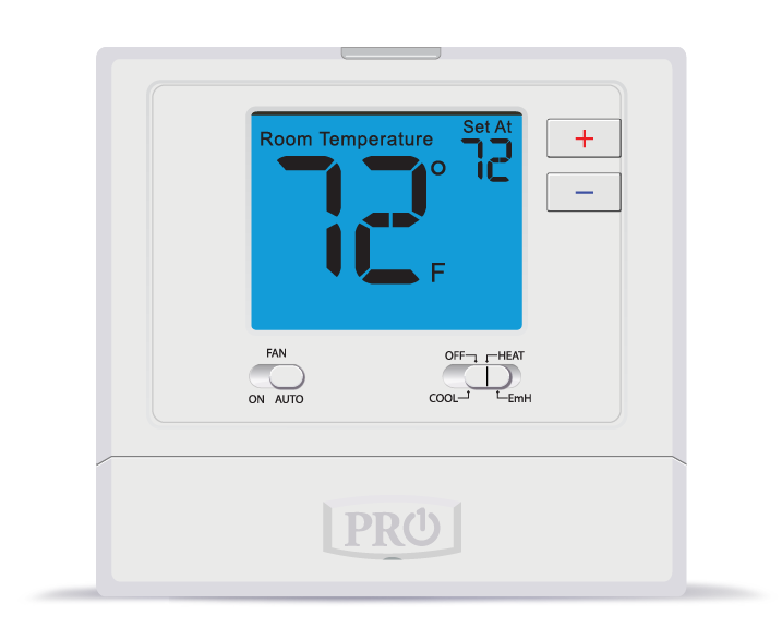 T721: T700 Platform: Non-programmable, 2H/1C heat pump or 1H/1C conventional with 4 sq. in. display