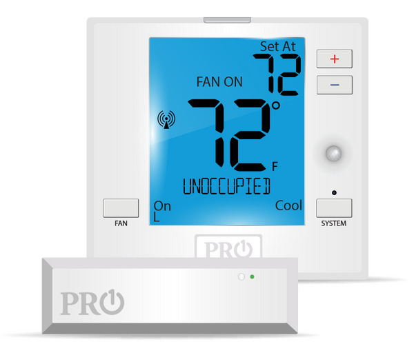 T731WO: T700 Platform: Wireless PTAC thermostat, with Occupancy Sensor contorl - non-programmable when disabled, 2H/1C heat pump or 1H/1C conventional