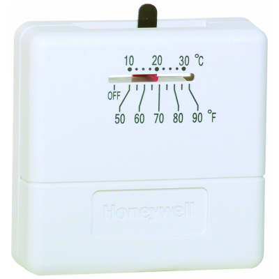 TS812A1007: 50-90F Millivolt ,Positive Off, Heat Only, Thermostat, White