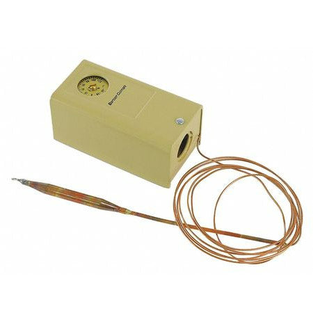 TC-4211: Remote Bulb Thermostat, Two Stage Single Bulb, SPDT, -40 to 120 Degree Setpoint Adjustment, 6' Copper Capillary, 3/8"x4" Copper Bulb