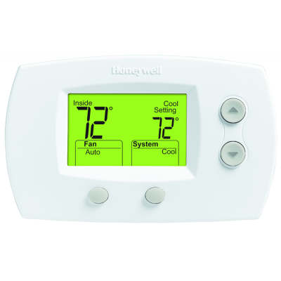 TH5220D1029: FocusPro 5000 Digital Non Programmable Thermostat, 20-30Vac or 750mV, Up to 2 Heat/2 Cool Conventional Systems and up to 2 Heat/1 Cool Heat Pumps