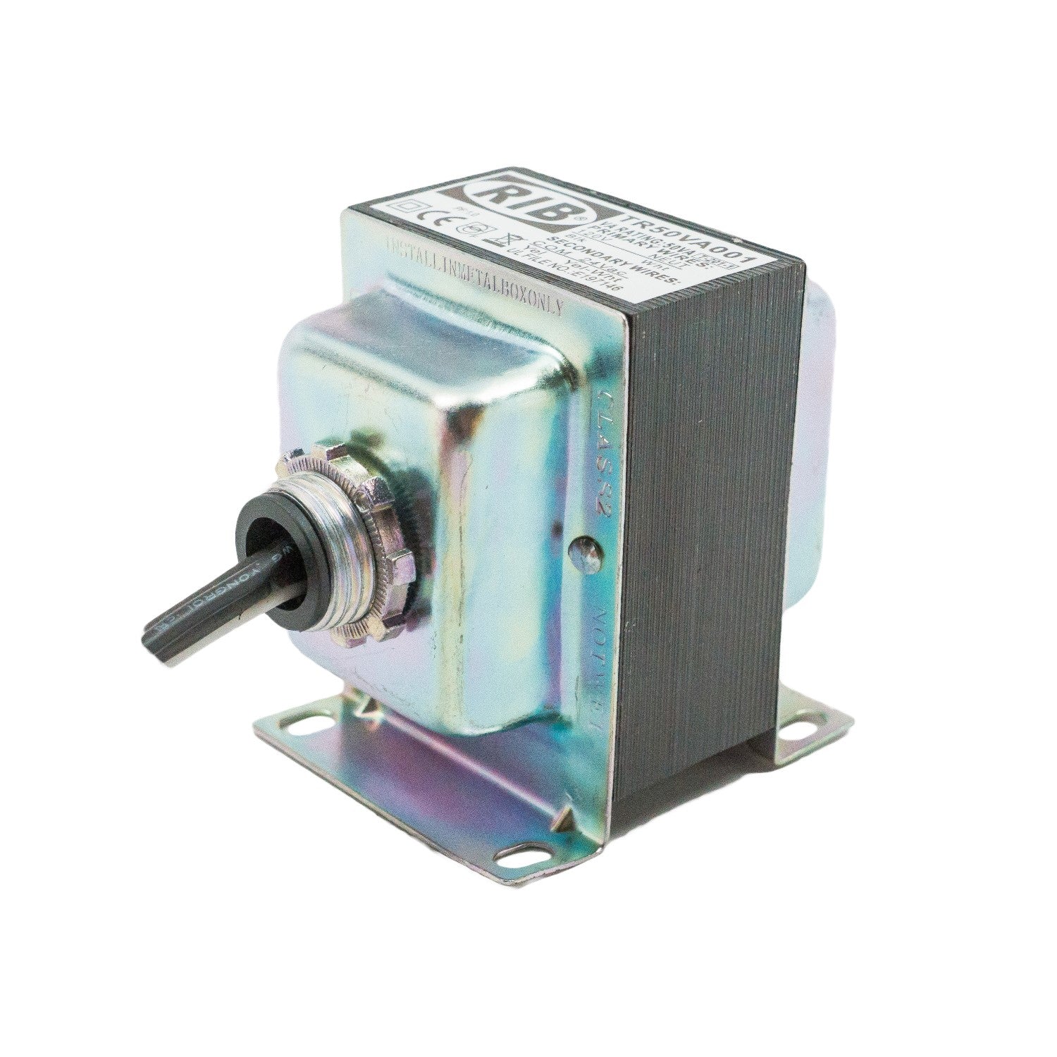 TR50VA001: Transformer 50 VA, 120 to 24 Vac, Foot and Single Threaded Hub Mount