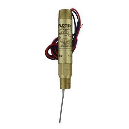 V6EPB-B-S-1-B: Mini-size flow switch, brass upper and lower body, 1/2" NPT, brass tee.