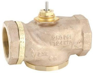 VB-7323-0-4-10: VB: 1-1/2 in, 3W Div, Globe, NPT, UO, BR, 28 cv, Venta, No Steam