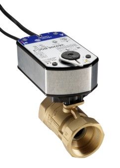 VG1241FR+948GGA: Valve, Assembly, 2 Way Normally Closed, 2", NPT, 0-10Vdc, 2-10Vdc, 24Vac, 24Vdc, 29.2 Cv Equal Percentage Flow Forged Brass Body with Plated