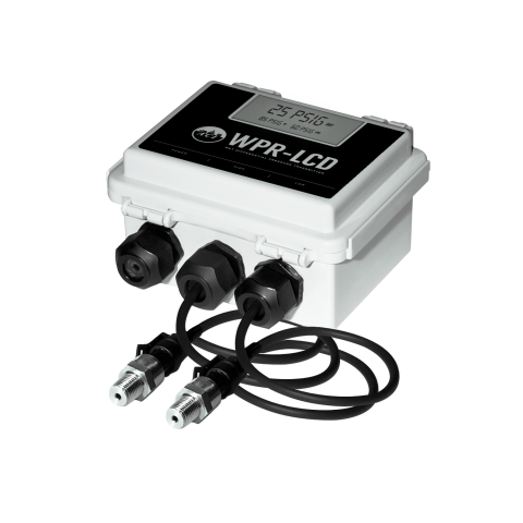 A/WPR2-100-10-LCD: Wet to Wet Diff Pressure Transducer w/Remote Probes 4-20mA, 0-5, 0-10VDC, 0-15, 0-25, 0-50, 0-100 with Display 10' leads.